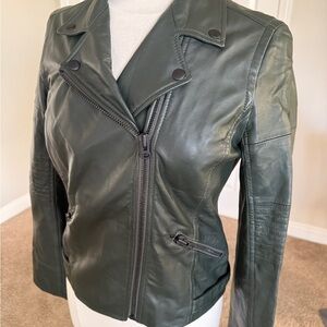 Truth and Pride Olive Leather Jacket